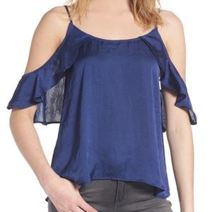 BP Navy Drape Ruffle Camisole